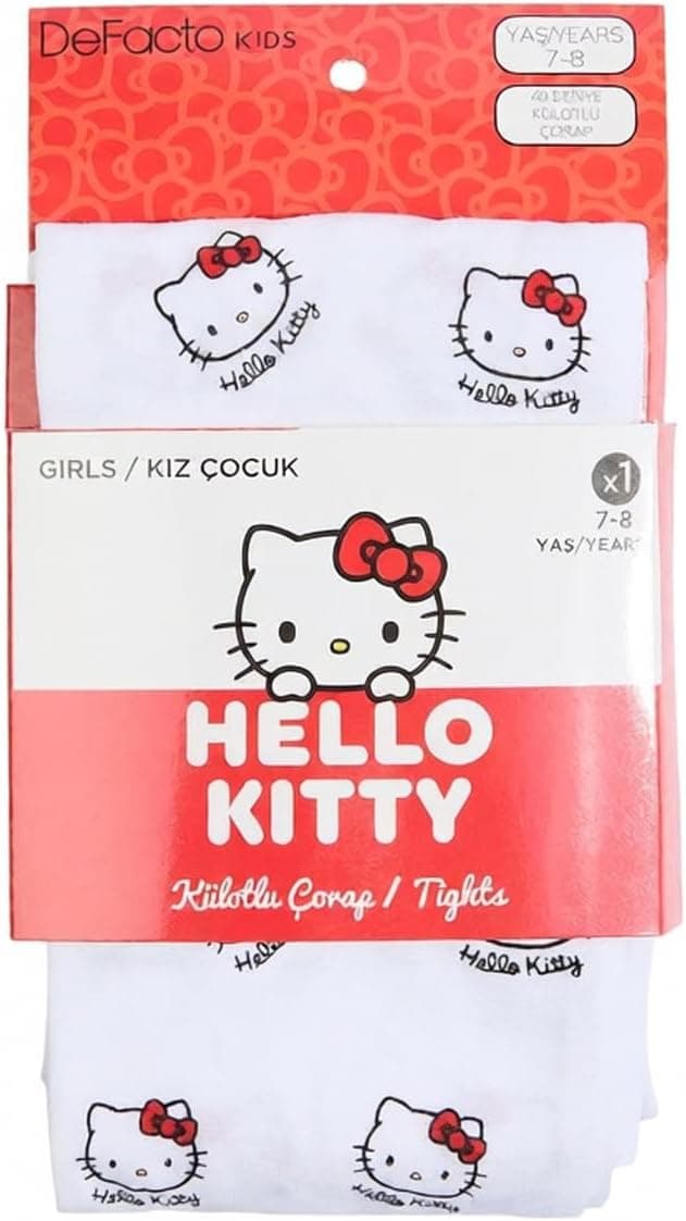 جوراب شلواری دخترانه DeFacto چاپی Hello Kitty جوراب شلواری دخترانه DeFacto چاپی Hello Kitty