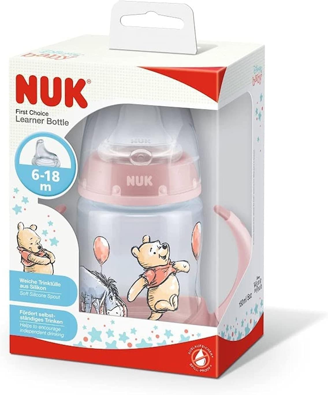 شیشه آموزشی NUK First Choice 150ml Winnie the Pooh رنگ و طرح متنوع شیشه آموزشی NUK First Choice 150ml Winnie the Pooh رنگ و طرح متنوع