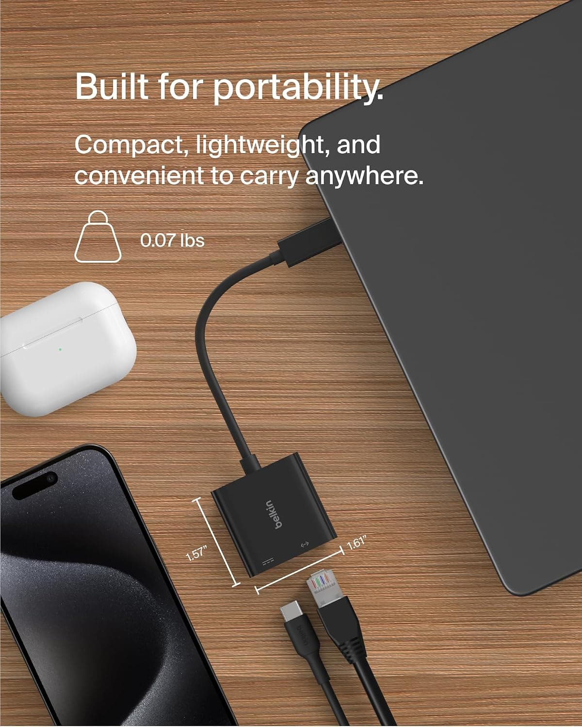 آداپتور Belkin Connect مبدل USB-C به اترنت و شارژ 100W با پورت Gigabit Ethernet آداپتور Belkin Connect مبدل USB-C به اترنت و شارژ 100W با پورت Gigabit Ethernet