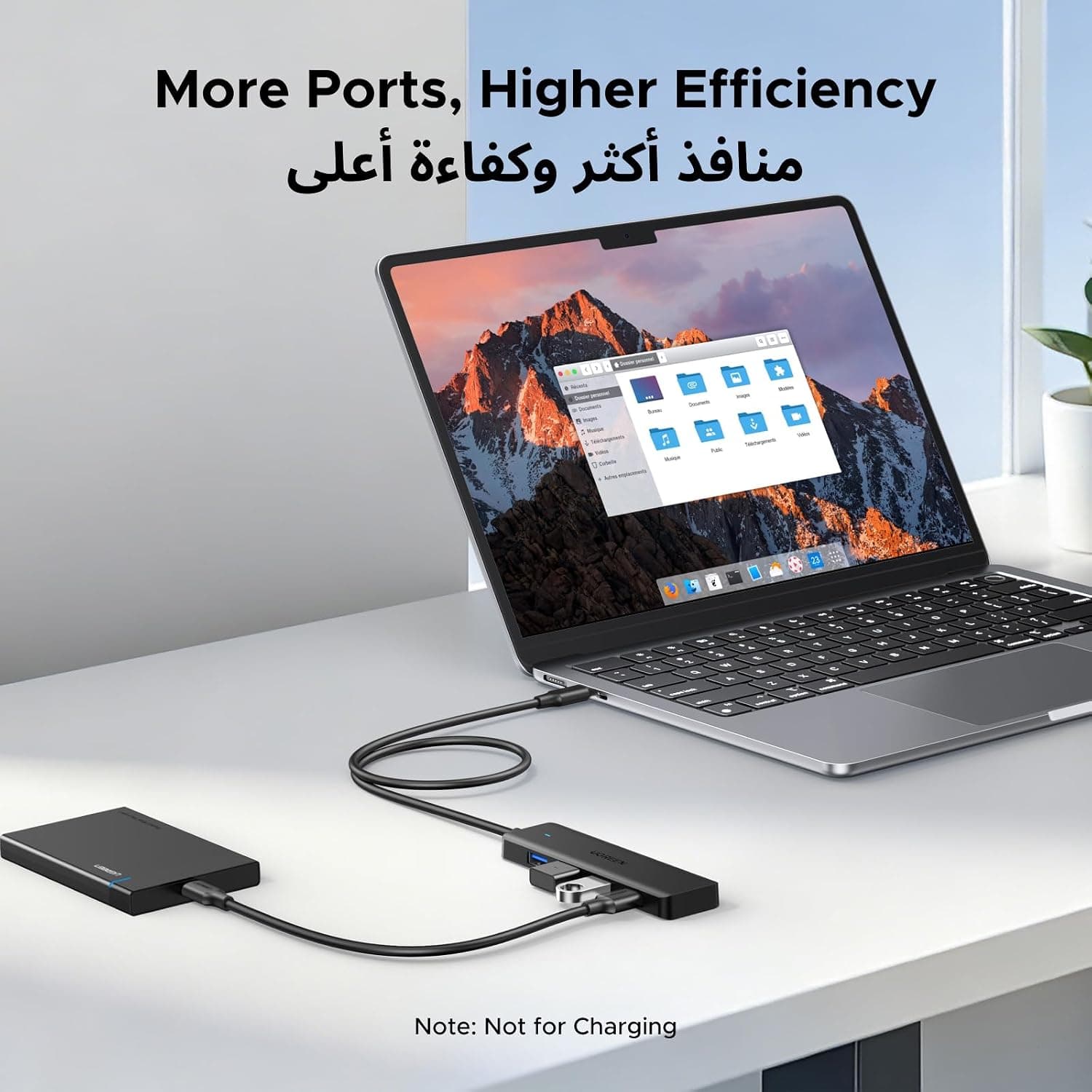 هاب UGREEN USB C با 4×USB 3.0 دیتا و شارژ USB-C 5V/2.4A 60cm هاب UGREEN USB C با 4×USB 3.0 دیتا و شارژ USB-C 5V/2.4A 60cm