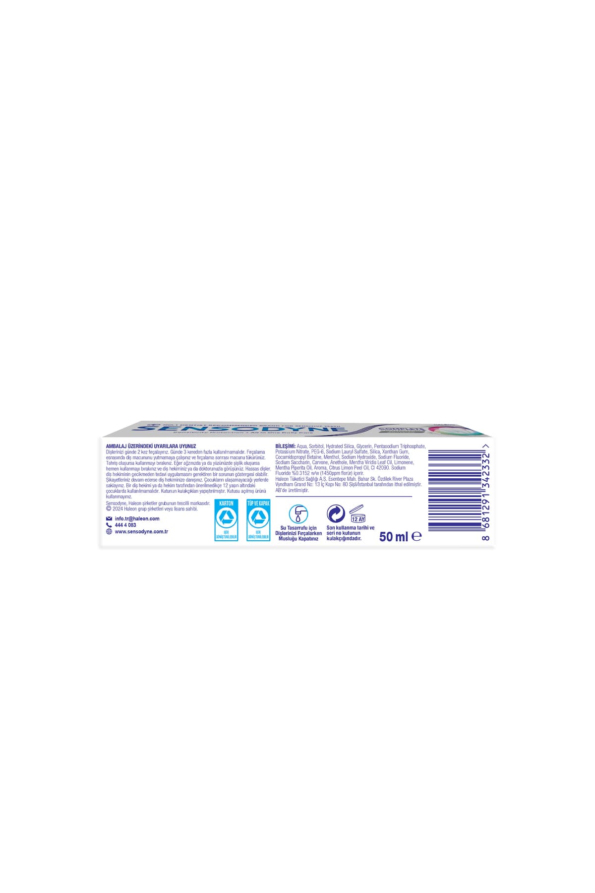خمیردندان سفیدکننده Sensodyne با محافظت چندجانبه 50 ml x 4 Adet خمیردندان سفیدکننده Sensodyne با محافظت چندجانبه 50 ml x 4 Adet