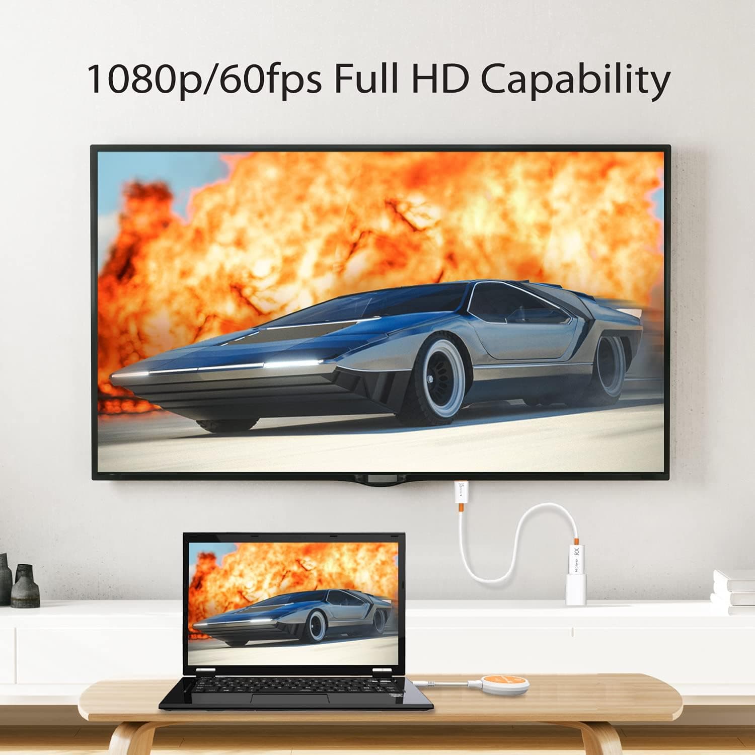 فرستنده و گیرنده بیسیم USB-C به HDMI j5create با پشتیبانی 1080p مدل JVAW62 فرستنده و گیرنده بیسیم USB-C به HDMI j5create با پشتیبانی 1080p مدل JVAW62