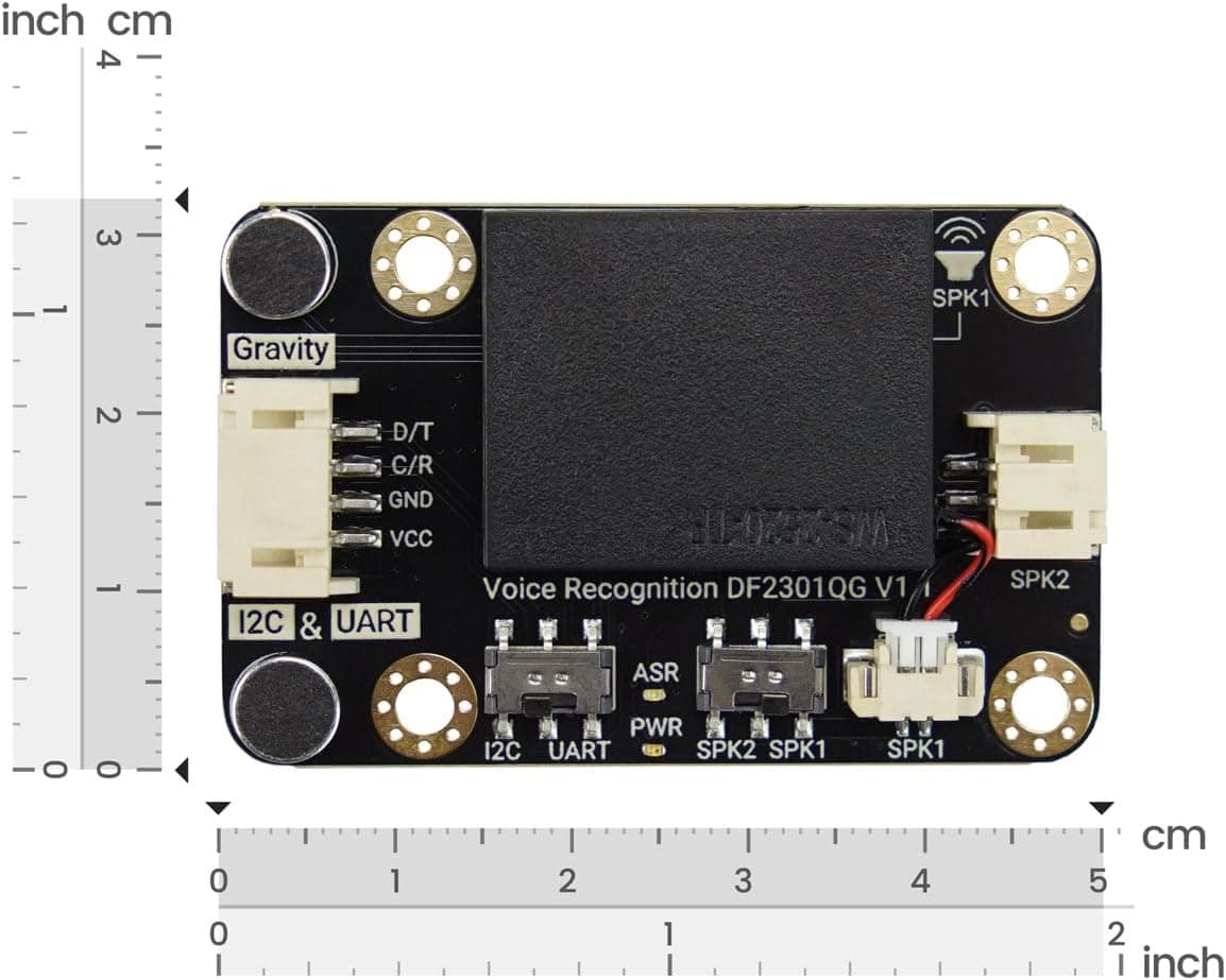 ماژول تشخیص صدای آموزش زبان آفلاین DFROBOT Gravity برای Arduino، Raspberry Pi، Python و ESP32 با I2C و UART ماژول تشخیص صدای آموزش زبان آفلاین DFROBOT Gravity برای Arduino، Raspberry Pi، Python و ESP32 با I2C و UART