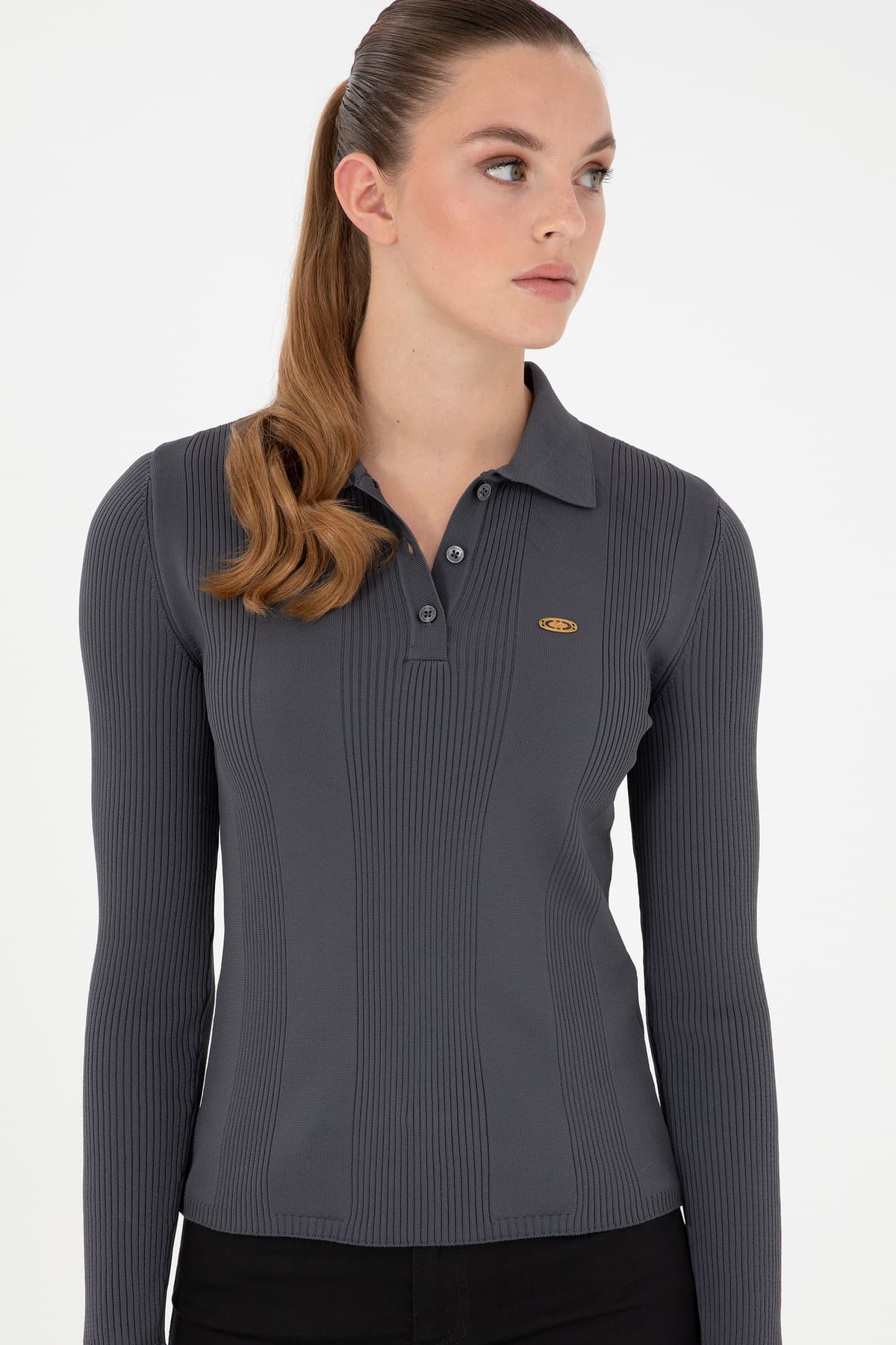 پلیور زنانه U.S. Polo Assn. یقه پولو رنگ آنتراسیت مدل 50297087-VR006 پلیور زنانه U.S. Polo Assn. یقه پولو رنگ آنتراسیت مدل 50297087-VR006