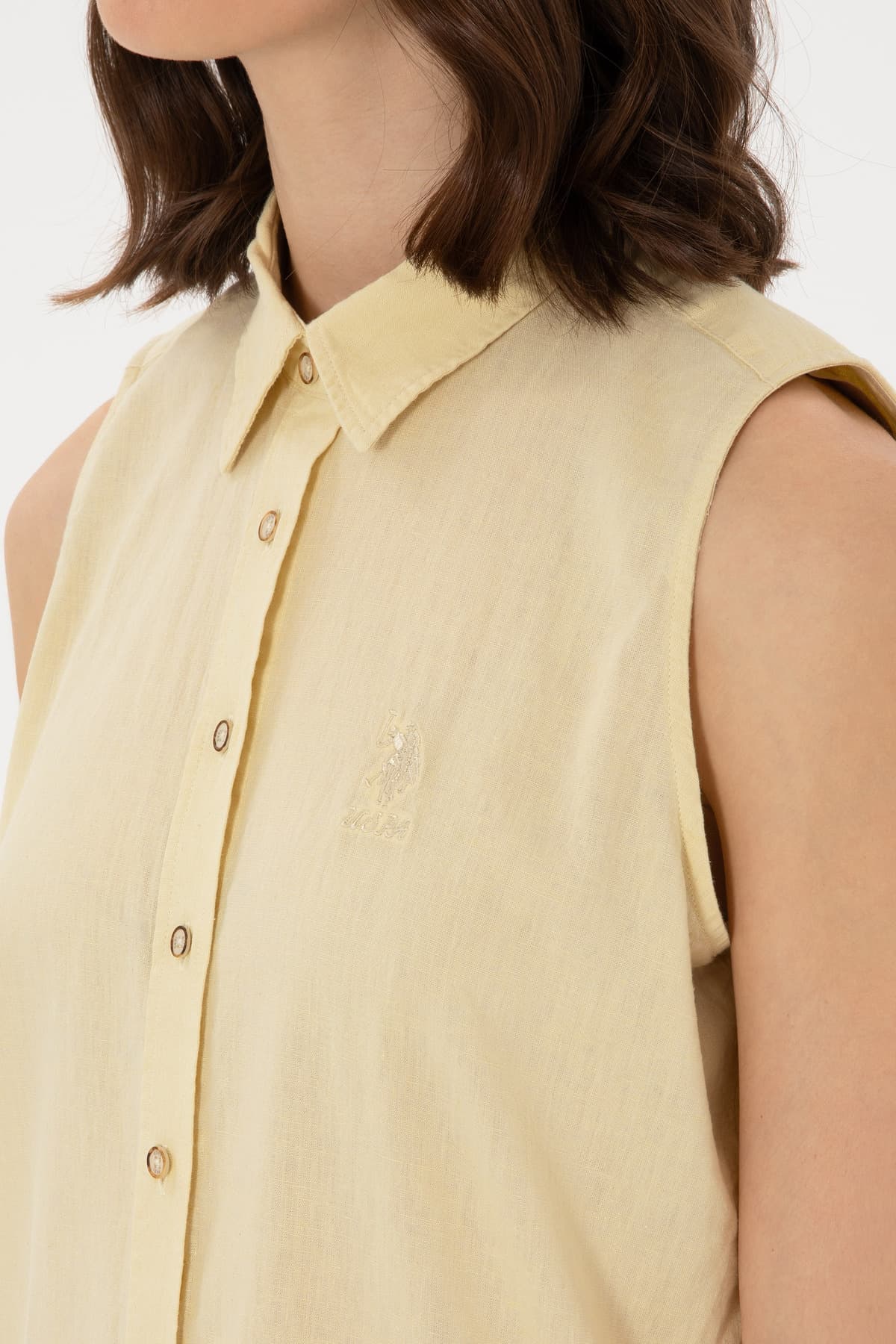 پیراهن زنانه U.S. Polo Assn. خاکی روشن کتانترکیبی آستین کوتاه مدل 50298111-VR183 پیراهن زنانه U.S. Polo Assn. خاکی روشن کتانترکیبی آستین کوتاه مدل 50298111-VR183