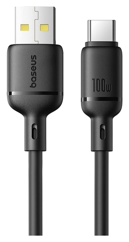 کابل داده Baseus Silky فوق سریع USB-A to USB-C 3A 2m مشکی کابل داده Baseus Silky فوق سریع USB-A to USB-C 3A 2m مشکی