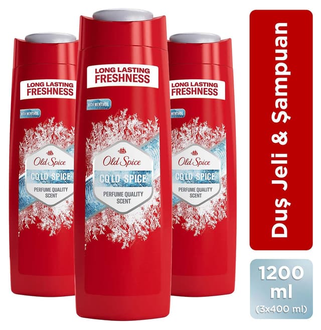 ژل دوش و شامپو مردانه Old Spice Cold Spice 3 در 1، 400ml x3 ژل دوش و شامپو مردانه Old Spice Cold Spice 3 در 1، 400ml x3