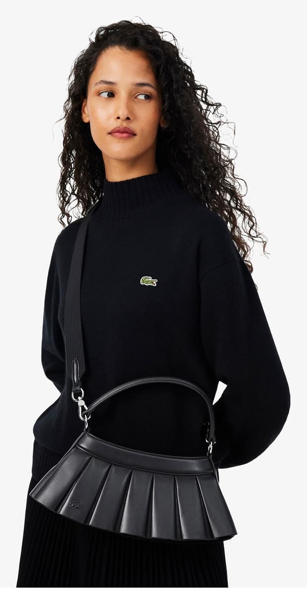 کیف دوشی زنانه چرمی Lacoste مدل H Lenglen مشکی کیف دوشی زنانه چرمی Lacoste مدل H Lenglen مشکی