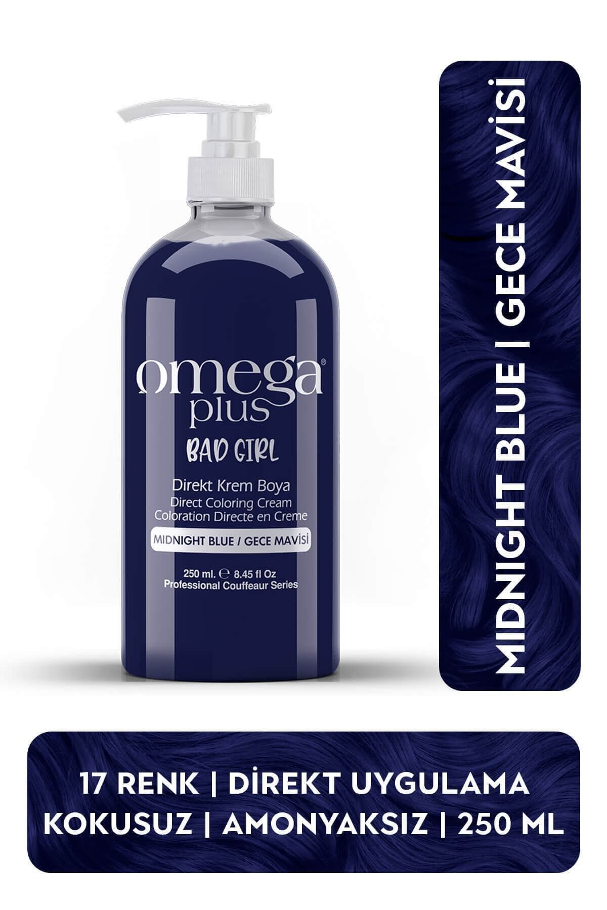 رنگ موی موقت بدون آمونیاک Omega Plus آبی شب 250 ml رنگ موی موقت بدون آمونیاک Omega Plus آبی شب 250 ml