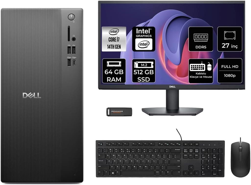 کامپیوتر رومیزی Dell Tower i7 14700 رم 64GB SSD 512GB نمایشگر 27 اینچ مدل Ect1250 کامپیوتر رومیزی Dell Tower i7 14700 رم 64GB SSD 512GB نمایشگر 27 اینچ مدل Ect1250
