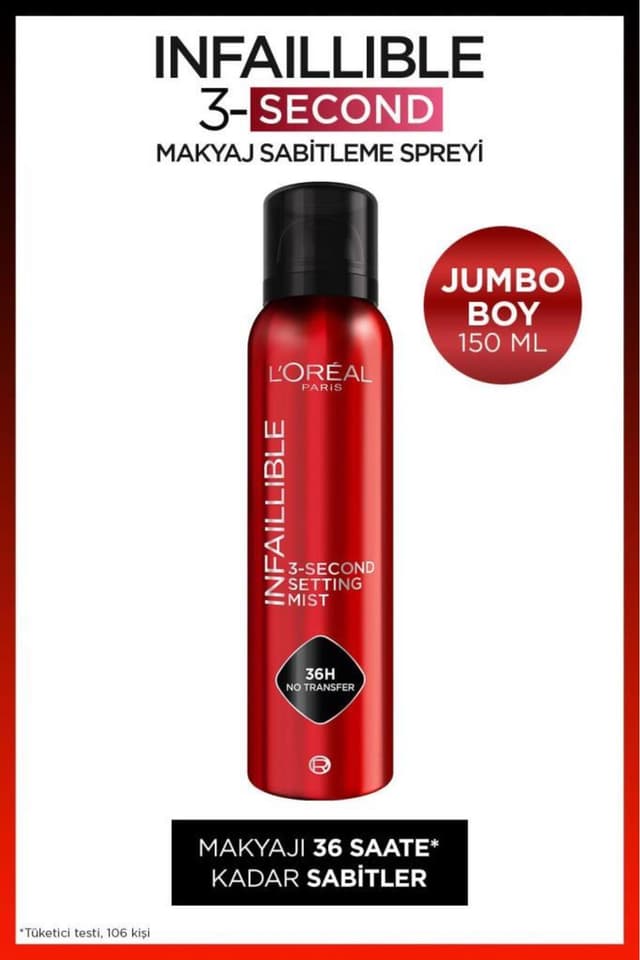 اسپری تثبیت کننده آرایش L'Oreal Paris مدل Infaillible 3-Second Jumbo 150 ML اسپری تثبیت کننده آرایش L'Oreal Paris مدل Infaillible 3-Second Jumbo 150 ML