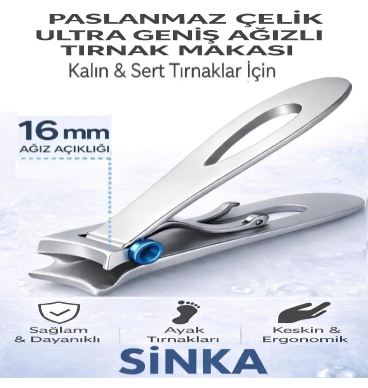 ناخن گیر ضد زنگ SİNKA دهانه بسیار پهن برای ناخن سخت ناخن گیر ضد زنگ SİNKA دهانه بسیار پهن برای ناخن سخت