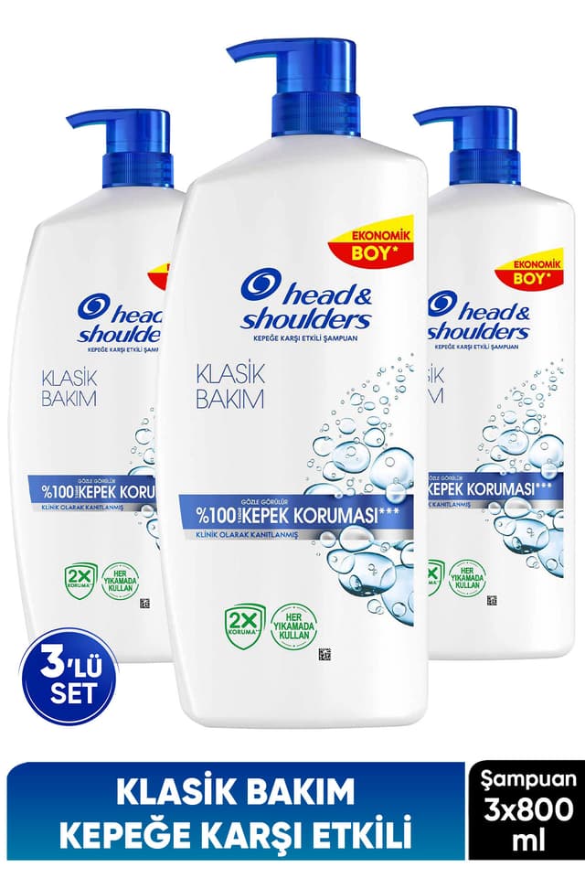 شامپو ضد شوره زنانه Head & Shoulders مراقبت کلاسیک پمپی 800ml x 3 عدد شامپو ضد شوره زنانه Head & Shoulders مراقبت کلاسیک پمپی 800ml x 3 عدد