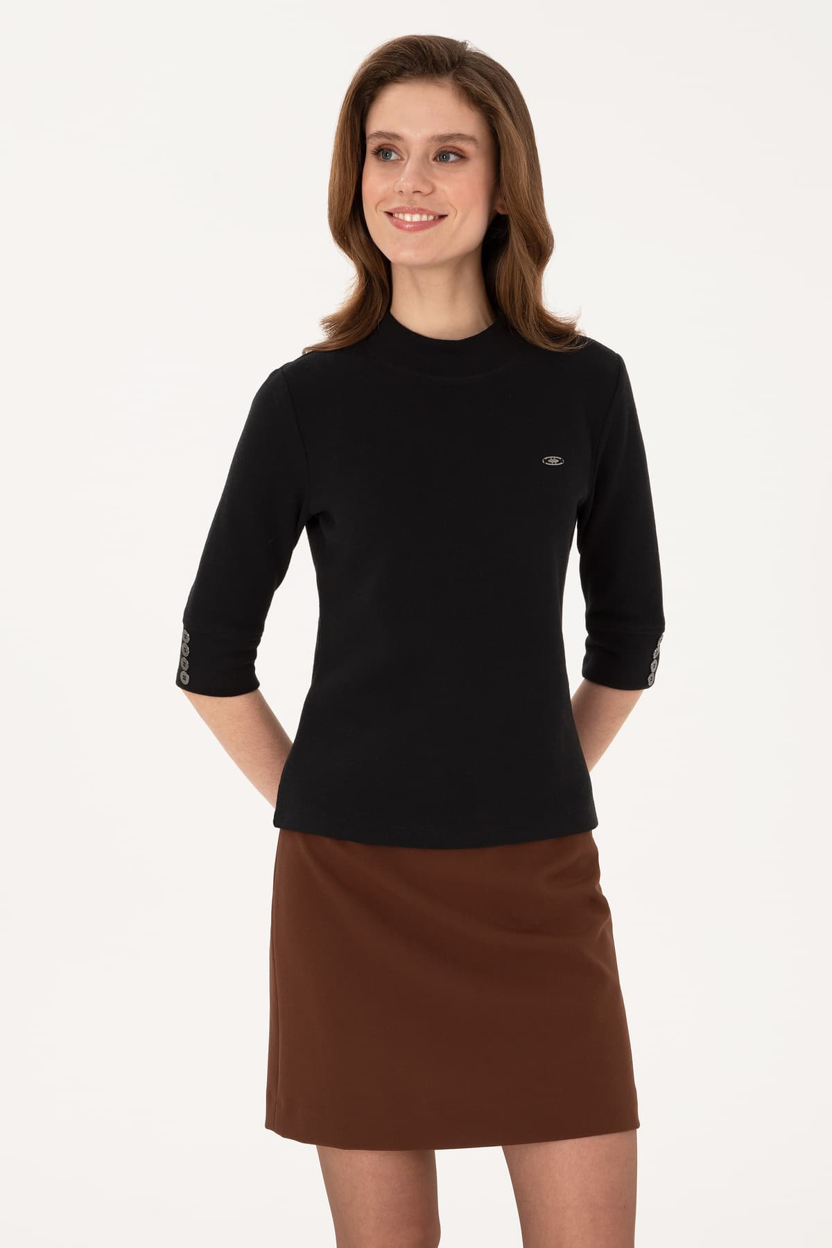 سوئیشرت زنانه U.S. Polo Assn. مشکی با یقه ماهیگیری دکمهدار مدل 50314156-VR046 سوئیشرت زنانه U.S. Polo Assn. مشکی با یقه ماهیگیری دکمهدار مدل 50314156-VR046