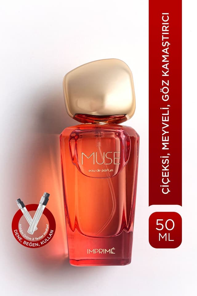 ادوپرفیوم زنانه Imprime Muse 50ml با رایحه گلدار و میوهای، نتهای انگور فرنگی، اسطوخودوس، یاس، وانیل، مشک و عنبر ادوپرفیوم زنانه Imprime Muse 50ml با رایحه گلدار و میوهای، نتهای انگور فرنگی، اسطوخودوس، یاس، وانیل، مشک و عنبر