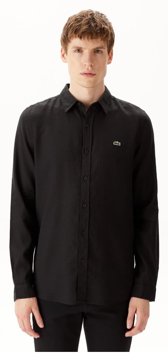 پیراهن مردانه Lacoste کتان اسلیمفیت مشکی پیراهن مردانه Lacoste کتان اسلیمفیت مشکی