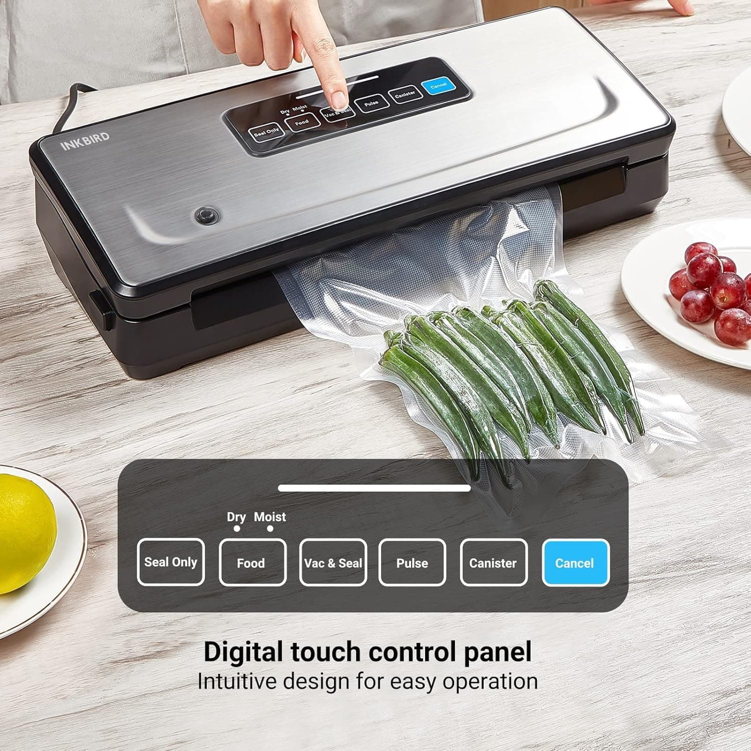 دستگاه وکیوم سیلر Inkbird مدل INK-VS02 با قدرت مکش 85kPa و برش دستگاه وکیوم سیلر Inkbird مدل INK-VS02 با قدرت مکش 85kPa و برش