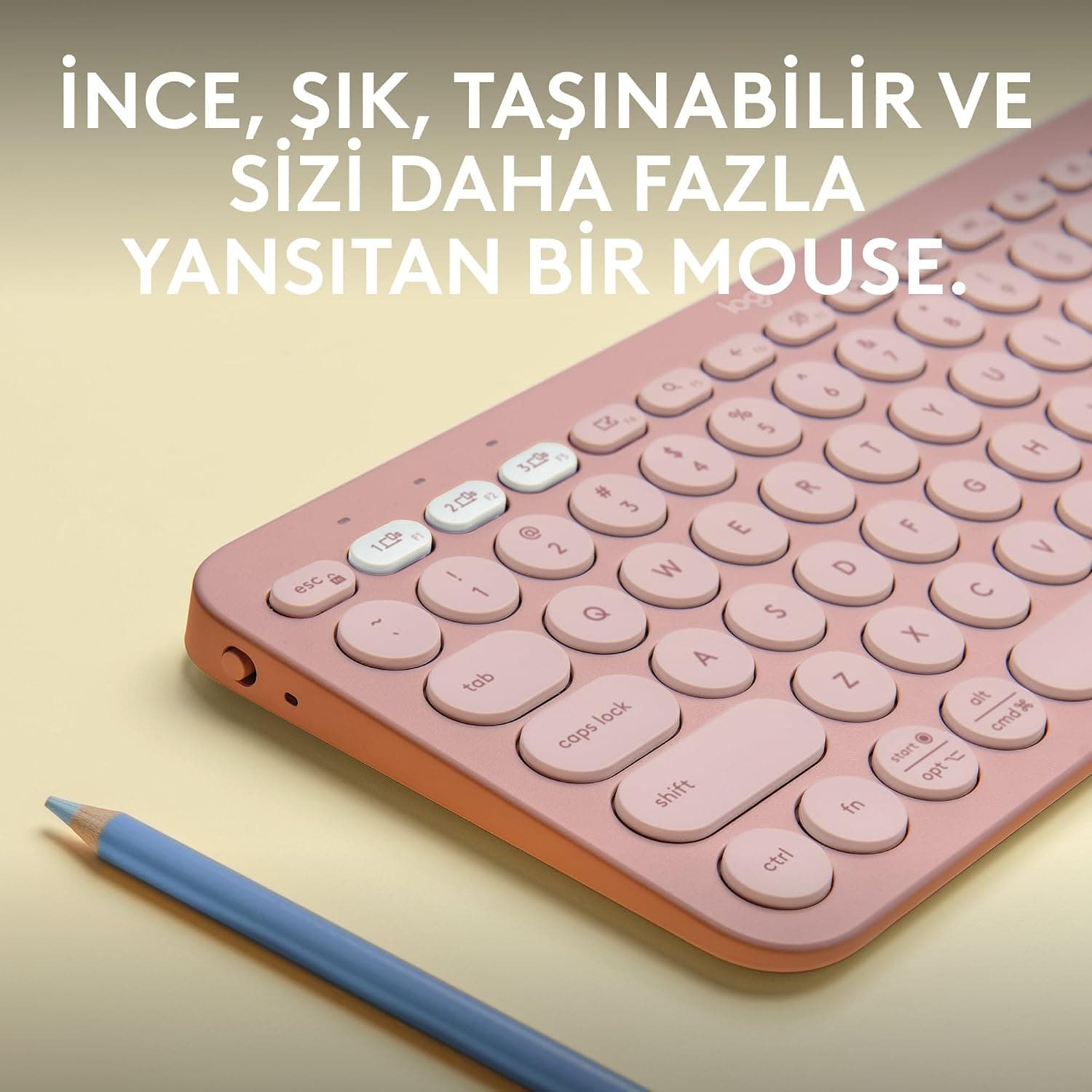 کیبورد بیسیم Logitech مدل Pebble Keys 2 K380s چنددستگاهه بلوتوثی صورتی کیبورد بیسیم Logitech مدل Pebble Keys 2 K380s چنددستگاهه بلوتوثی صورتی