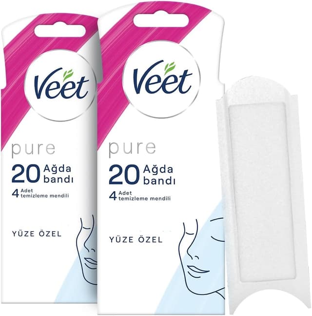 نوار موم صورت Veet Pure ضدحساسیت 2 x 20 عدد نوار موم صورت Veet Pure ضدحساسیت 2 x 20 عدد