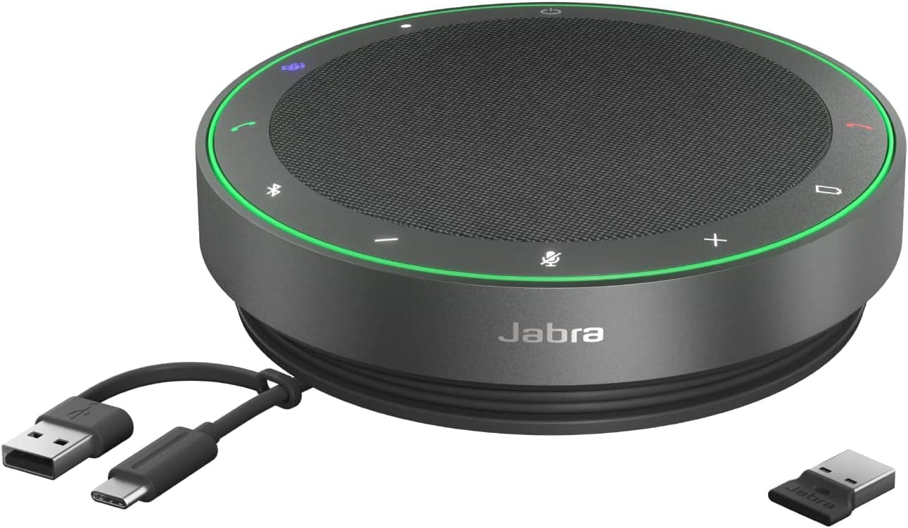 اسپیکرفون بیسیم بلوتوثی Jabra با ۴ میکروفون حذف نویز و بلندگوی 50mm مدل Speak2 55 اسپیکرفون بیسیم بلوتوثی Jabra با ۴ میکروفون حذف نویز و بلندگوی 50mm مدل Speak2 55