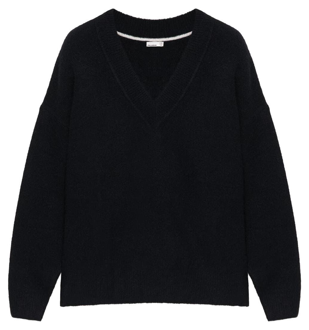 پلیور زنانه Pull & Bear برش Boxy یقه V پلیور زنانه Pull & Bear برش Boxy یقه V