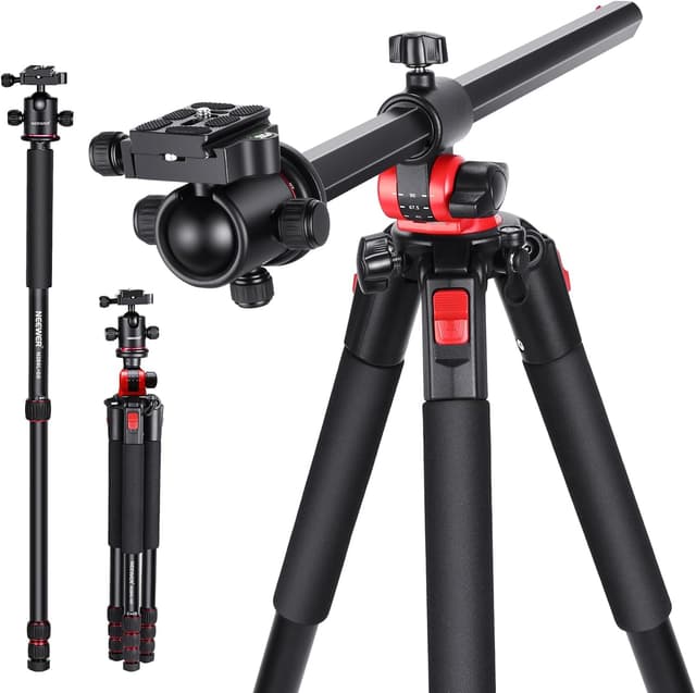 سهپایه مونوپاد برای دوربین DSLR و فیلمبرداری NEEWER، 79 Inch، با ستون مرکزی و هد توپی سهپایه مونوپاد برای دوربین DSLR و فیلمبرداری NEEWER، 79 Inch، با ستون مرکزی و هد توپی