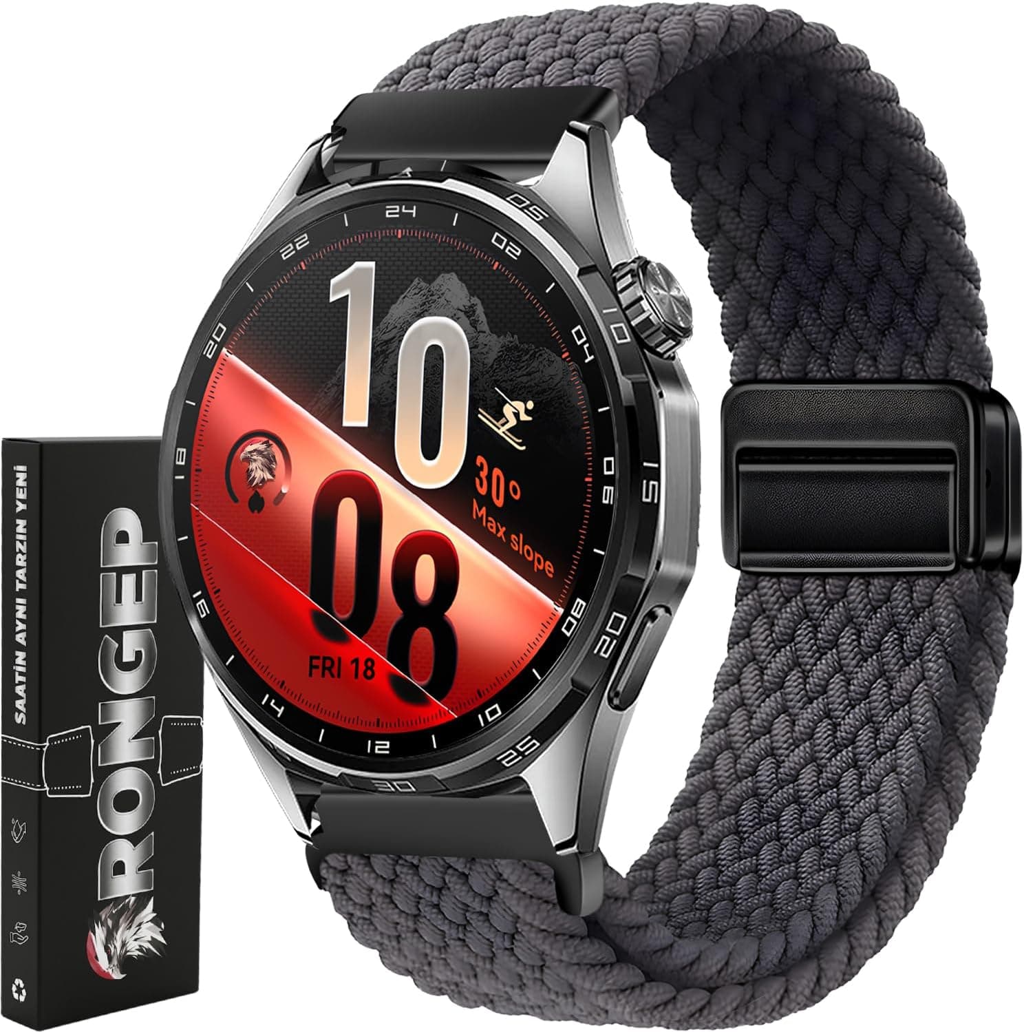 بند ساعت Rongep Örgü Loop سازگار با Huawei، 22mm، پارچه کشی ضدتعریق با سگک مغناطیسی، 46mm مدل GT7/GT7 Pro/GT6/6 Pro/Runner 2/GT5/5 Pro/GT4/GT3 بند ساعت Rongep Örgü Loop سازگار با Huawei، 22mm، پارچه کشی ضدتعریق با سگک مغناطیسی، 46mm مدل GT7/GT7 Pro/GT6/6 Pro/Runner 2/GT5/5 Pro/GT4/GT3