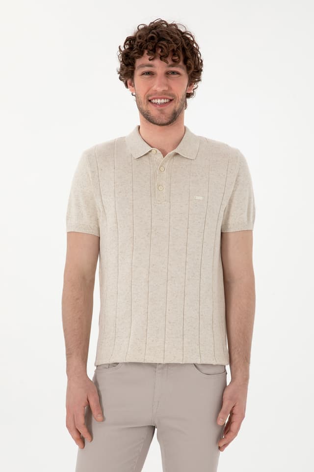 تیشرت مردانه U.S. Polo Assn. یقه Polo اسلیم فیت کرم تریکو مدل 50302970-VR071 تیشرت مردانه U.S. Polo Assn. یقه Polo اسلیم فیت کرم تریکو مدل 50302970-VR071