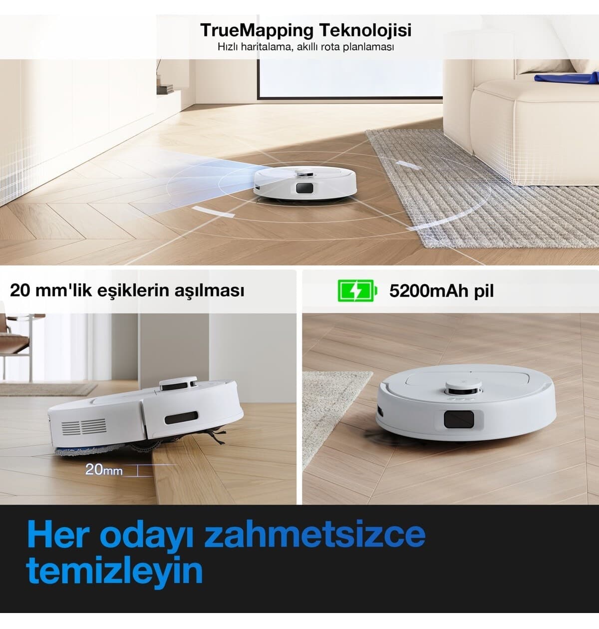 جاروبرقی رباتیک Ecovacs مدل Deebot N20E Plus سفید با قابلیت جارو و پاسمال جاروبرقی رباتیک Ecovacs مدل Deebot N20E Plus سفید با قابلیت جارو و پاسمال