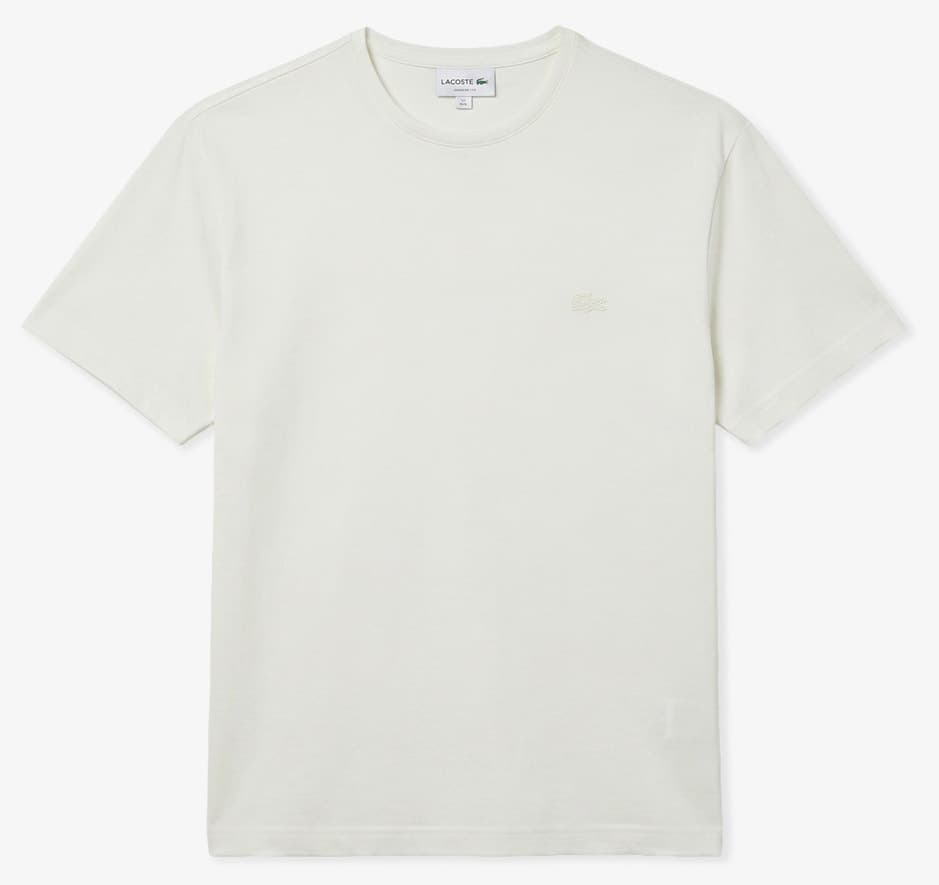 تیشرت مردانه Lacoste فیت ریلکس یقه گرد سفید تیشرت مردانه Lacoste فیت ریلکس یقه گرد سفید