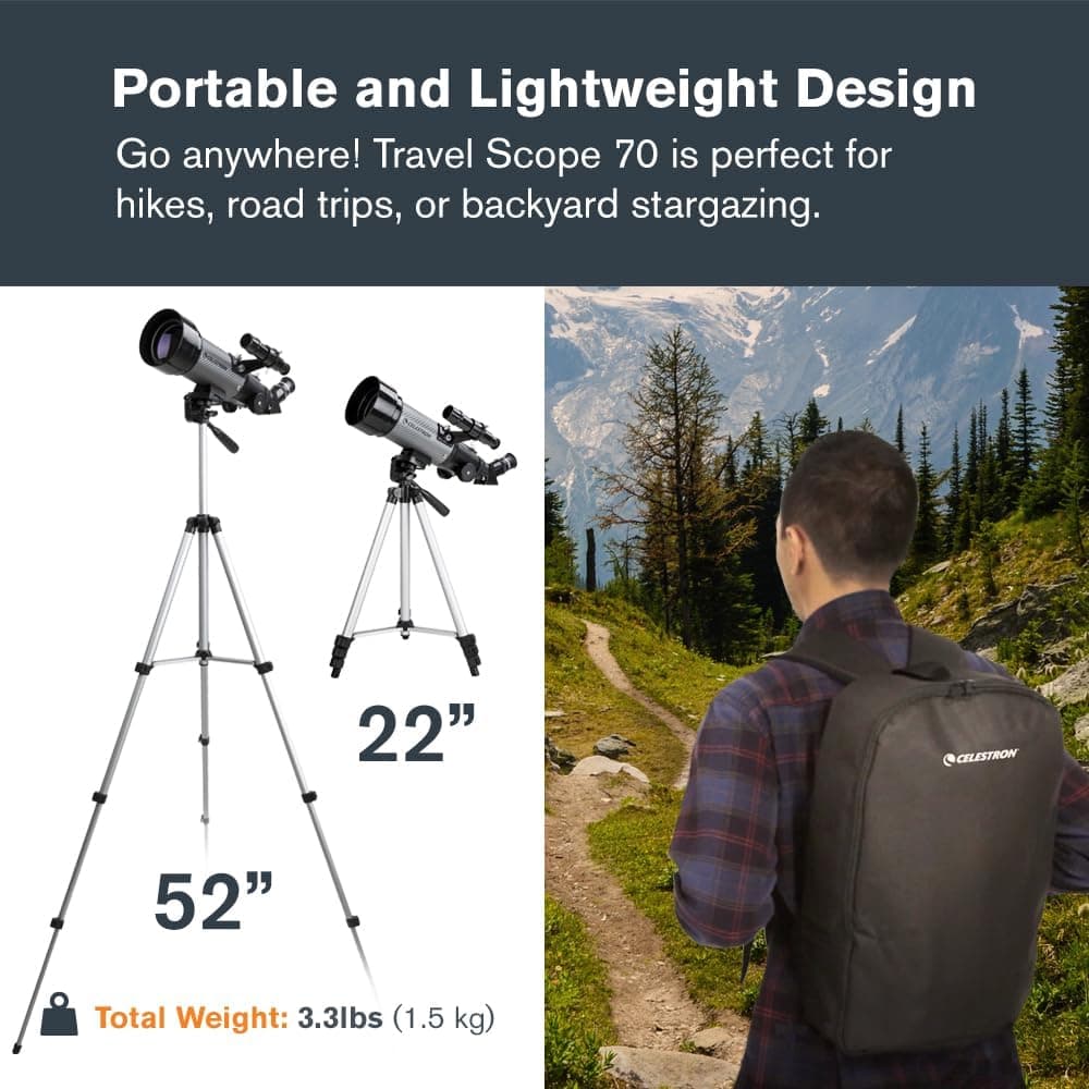 تلسکوپ شکستی قابل حمل Celestron Travel Scope DX تلسکوپ شکستی قابل حمل Celestron Travel Scope DX