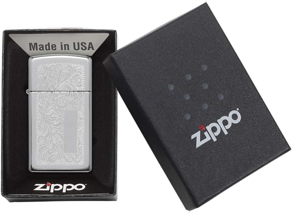 فندک Zippo مدل 1652 نقرهای ونیزی کرومدار فندک Zippo مدل 1652 نقرهای ونیزی کرومدار