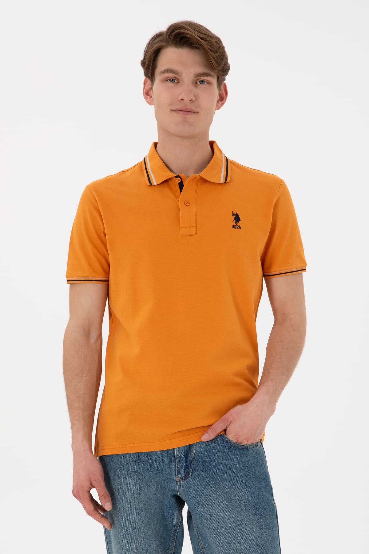 تیشرت مردانه U.S. Polo Assn. فیت معمولی یقه پولو قرمز آجری بیسیک مدل 50306011-VR031 تیشرت مردانه U.S. Polo Assn. فیت معمولی یقه پولو قرمز آجری بیسیک مدل 50306011-VR031