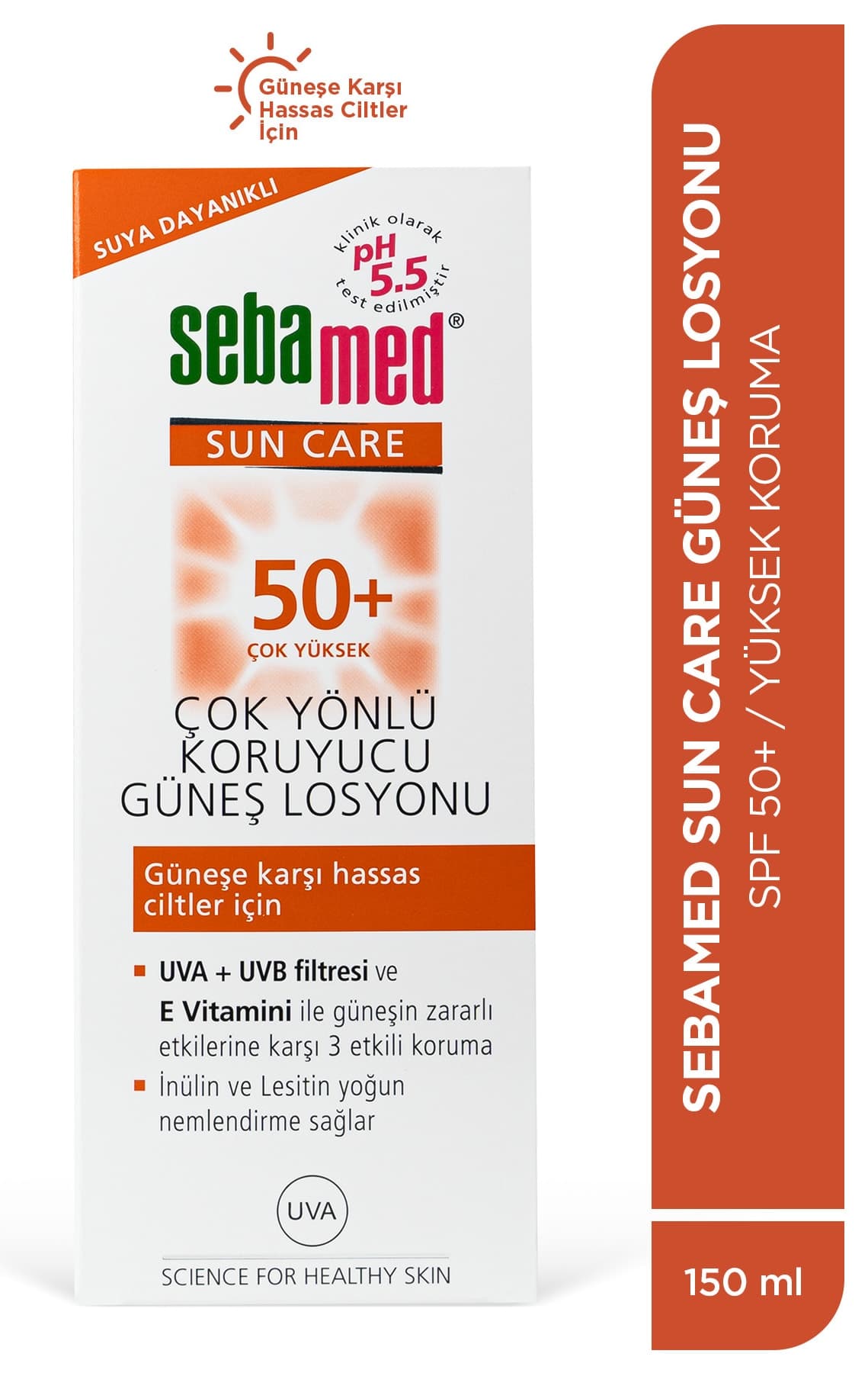 لوسیون ضد آفتاب Sebamed SPF 50+ با ویتامین E مناسب صورت و بدن 150 ml لوسیون ضد آفتاب Sebamed SPF 50+ با ویتامین E مناسب صورت و بدن 150 ml