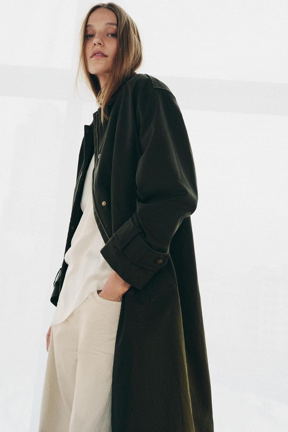 ترنچکت مردانه Zara اورسایز با یقه چرمی کنتراست ZW COLLECTION ترنچکت مردانه Zara اورسایز با یقه چرمی کنتراست ZW COLLECTION