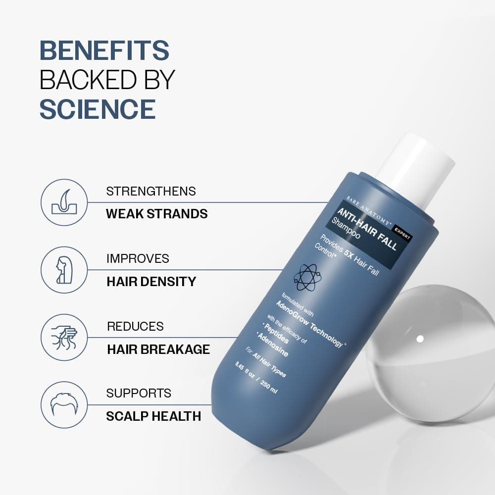 شامپو ضد ریزش مو زنانه و مردانه Bare Anatomy حاوی بیوتین، آدنوزین و پپتیدها 250ml شامپو ضد ریزش مو زنانه و مردانه Bare Anatomy حاوی بیوتین، آدنوزین و پپتیدها 250ml