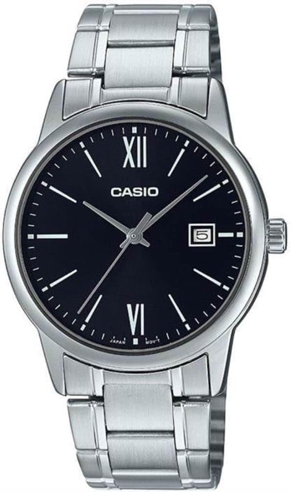 ساعت مچی مردانه Casio صفحه مشکی بند نقرهای مدل MTP-V002D-1B3UDF ساعت مچی مردانه Casio صفحه مشکی بند نقرهای مدل MTP-V002D-1B3UDF