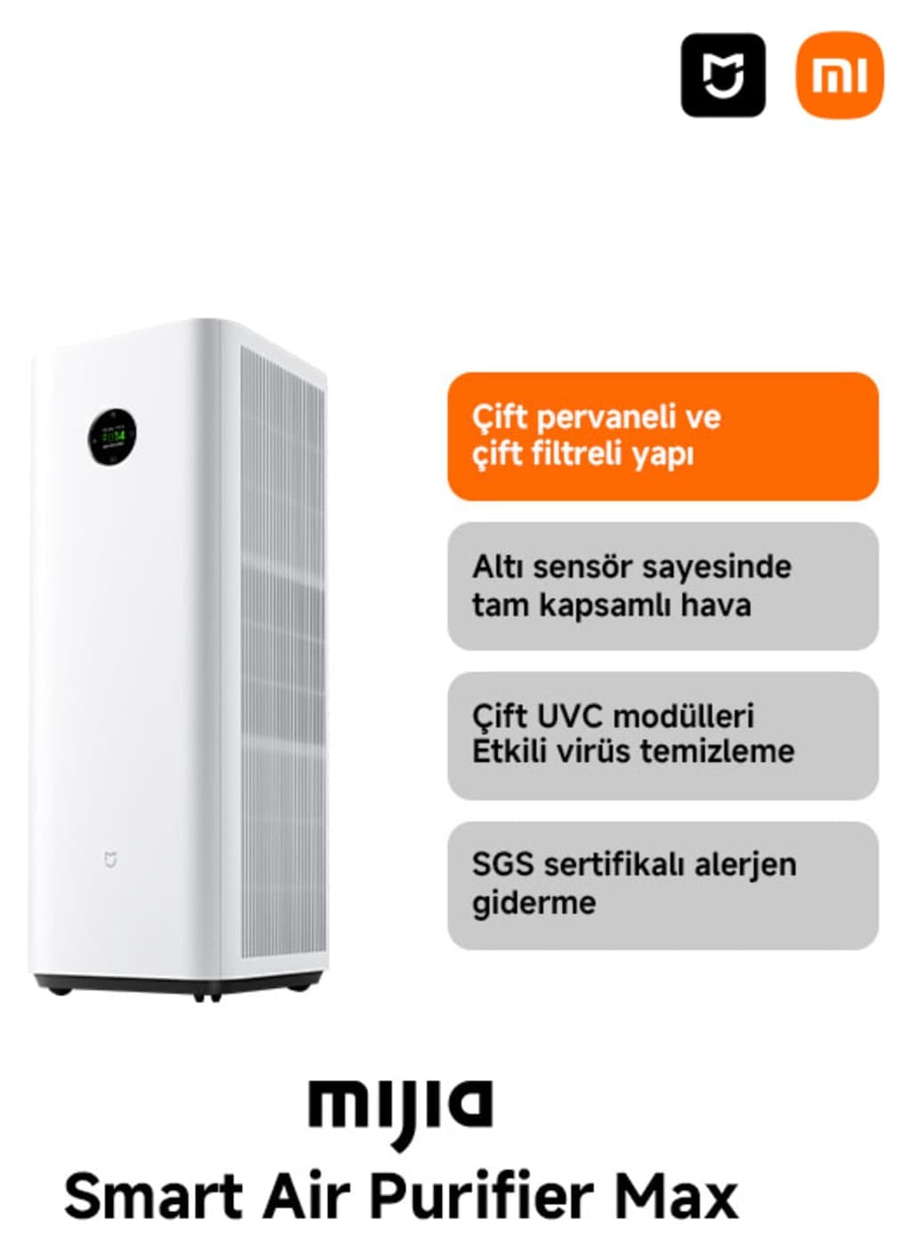 تصفیهکننده هوا Xiaomi Mijia Smart Air Purifier Max به همراه پرزگیر تصفیهکننده هوا Xiaomi Mijia Smart Air Purifier Max به همراه پرزگیر