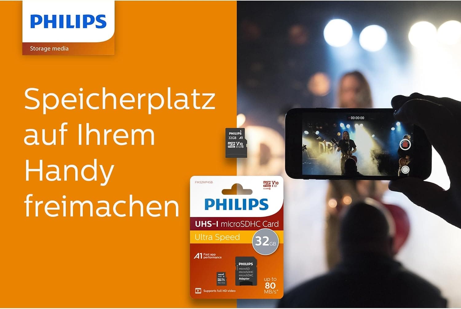 کارت حافظه Micro SDHC PHILIPS 32 GB با آداپتور SD، UHS-I U1، سرعت خواندن تا 80 MB/s، مدل A1 V10 کارت حافظه Micro SDHC PHILIPS 32 GB با آداپتور SD، UHS-I U1، سرعت خواندن تا 80 MB/s، مدل A1 V10