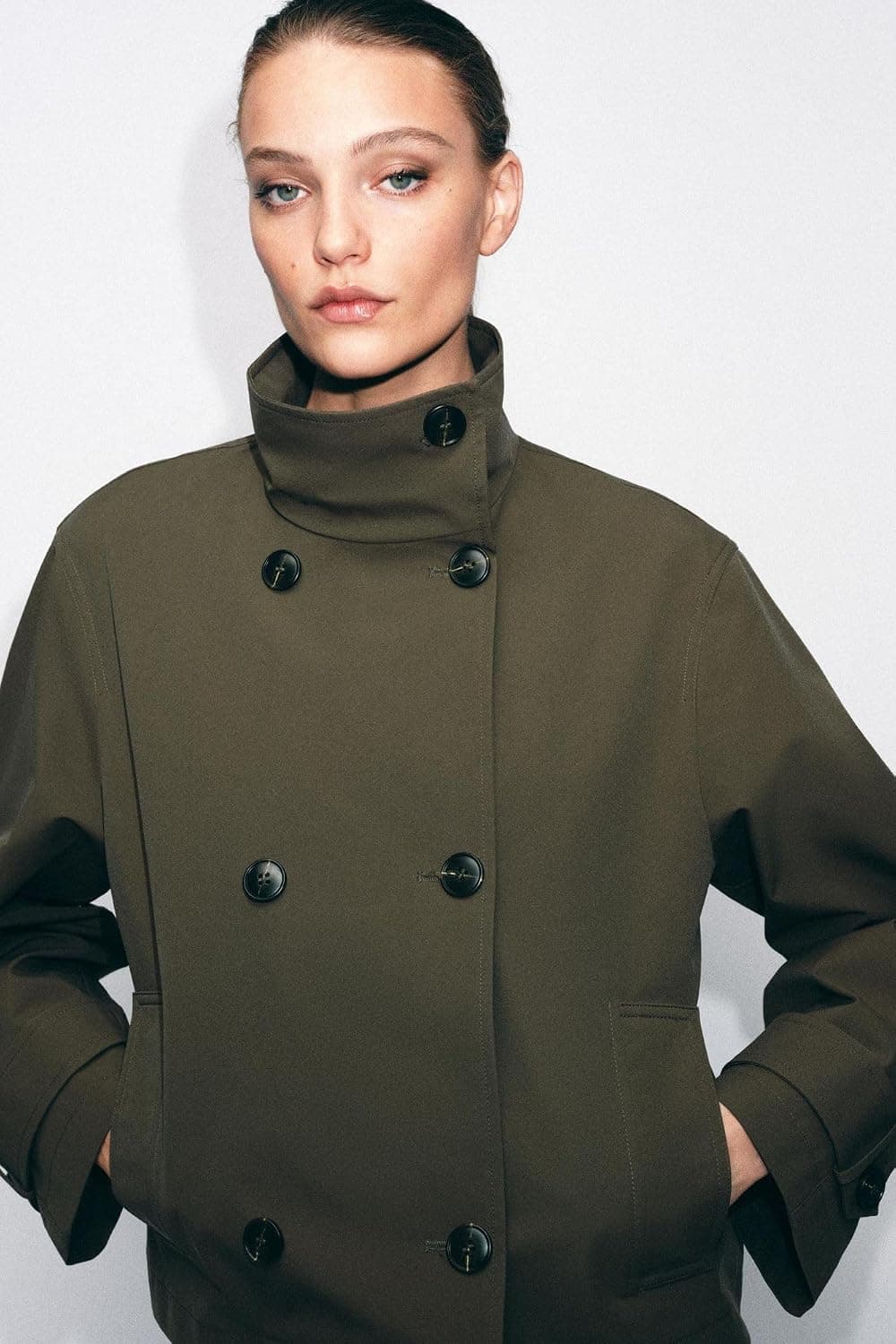 ترنچکت مردانه Zara دوبرست کوتاه ترنچکت مردانه Zara دوبرست کوتاه