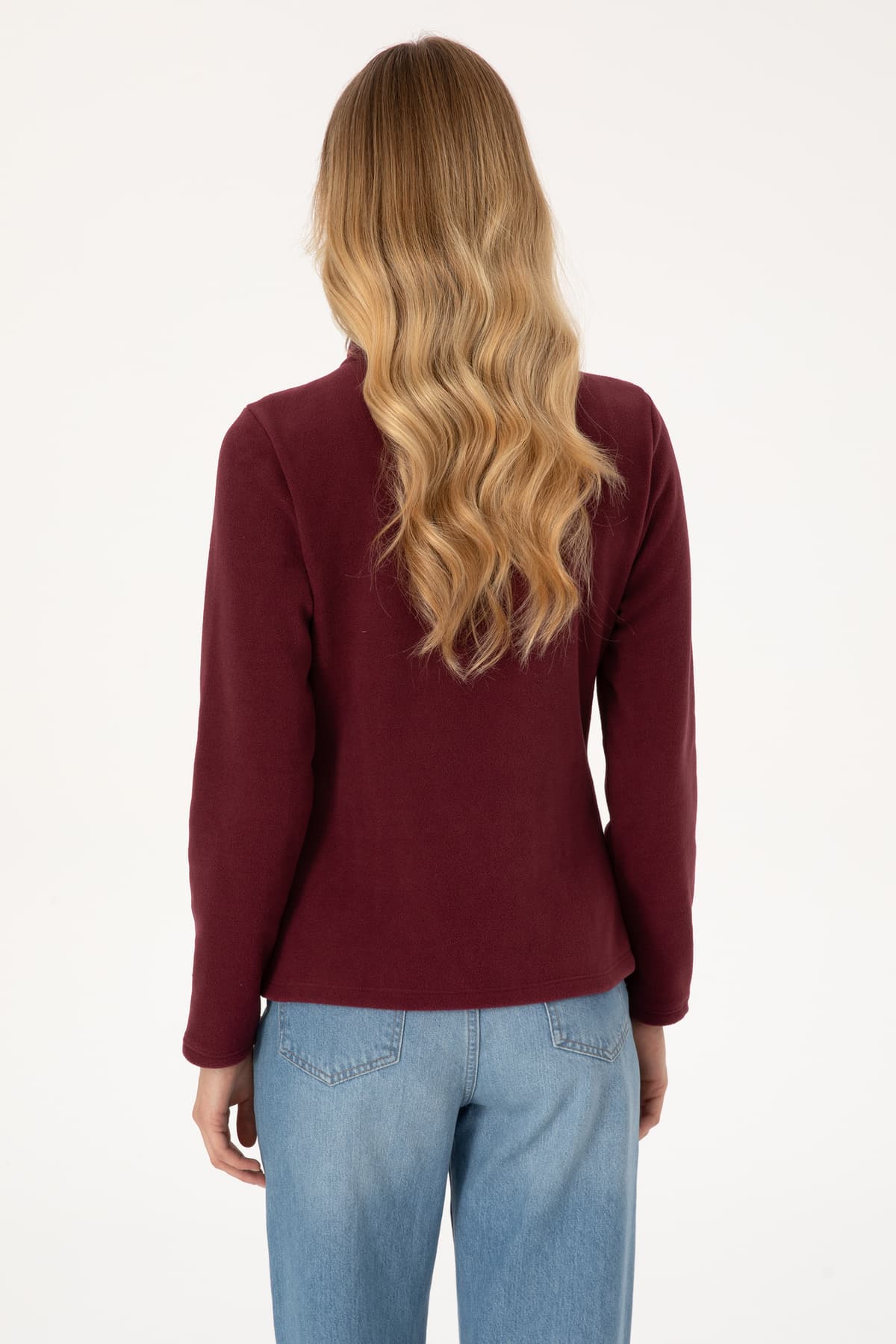 سوئیشرت پلار زنانه U.S. Polo Assn. زرشکی یقه ایستاده زیپ دار مدل 50316729-VR177 سوئیشرت پلار زنانه U.S. Polo Assn. زرشکی یقه ایستاده زیپ دار مدل 50316729-VR177