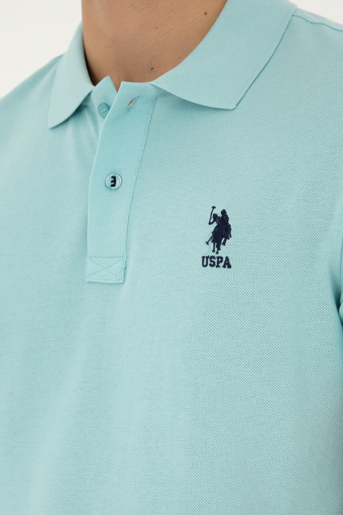 تیشرت مردانه U.S. Polo Assn. فیت اسلیم یقه پولو سبز آبی مدل 50279613-VR083 تیشرت مردانه U.S. Polo Assn. فیت اسلیم یقه پولو سبز آبی مدل 50279613-VR083