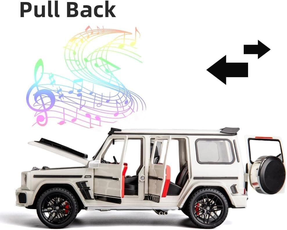 ماشین اسباببازی کودکان Swift مدل Mercedes Benz G63 AMG V12، مقیاس 1:24، فلزی عقبکش با صدا و نور سفید ماشین اسباببازی کودکان Swift مدل Mercedes Benz G63 AMG V12، مقیاس 1:24، فلزی عقبکش با صدا و نور سفید