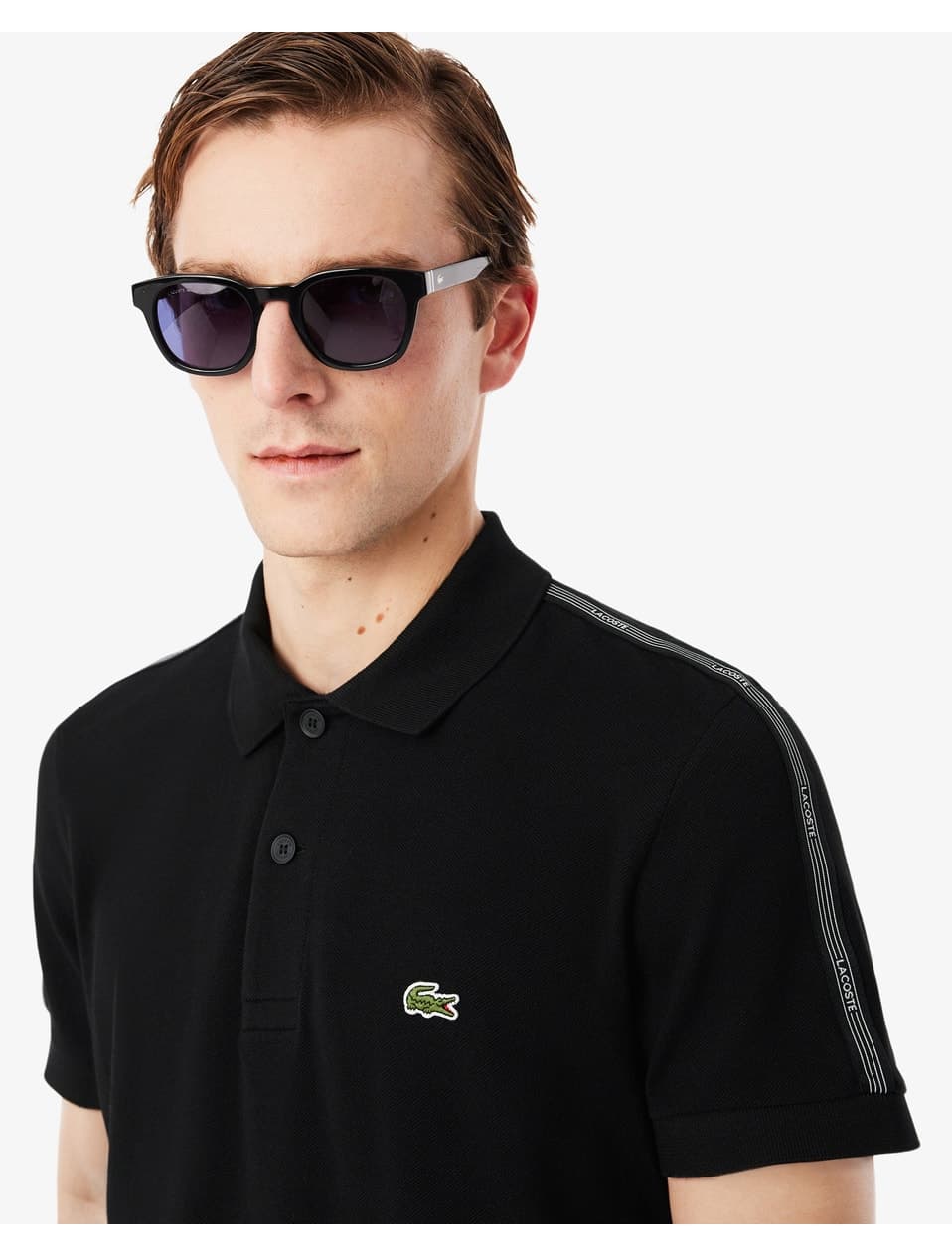 پولوشرت مردانه Lacoste فیت معمولی مشکی پولوشرت مردانه Lacoste فیت معمولی مشکی