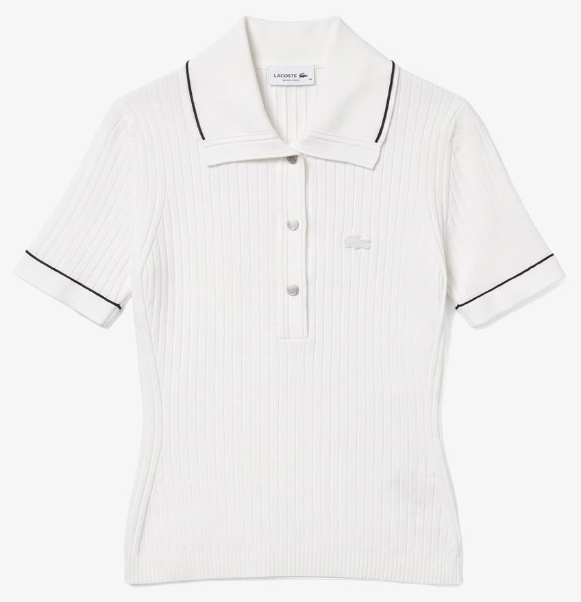 پولوشرت تریکو زنانه Lacoste اسلیم فیت آستین کوتاه سفید پولوشرت تریکو زنانه Lacoste اسلیم فیت آستین کوتاه سفید