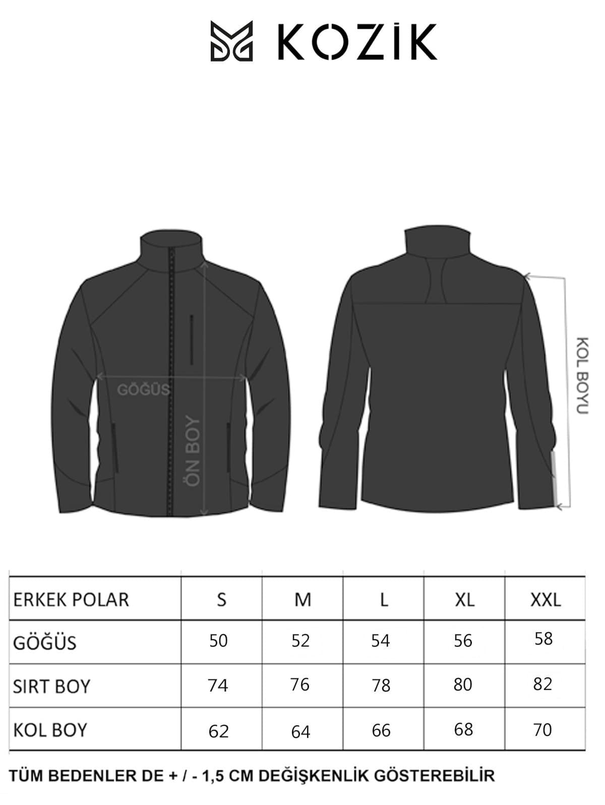 ژاکت پولار مردانه Kozik مشکی Softshell فیت استاندارد زیپ تمام با 3 جیب ژاکت پولار مردانه Kozik مشکی Softshell فیت استاندارد زیپ تمام با 3 جیب