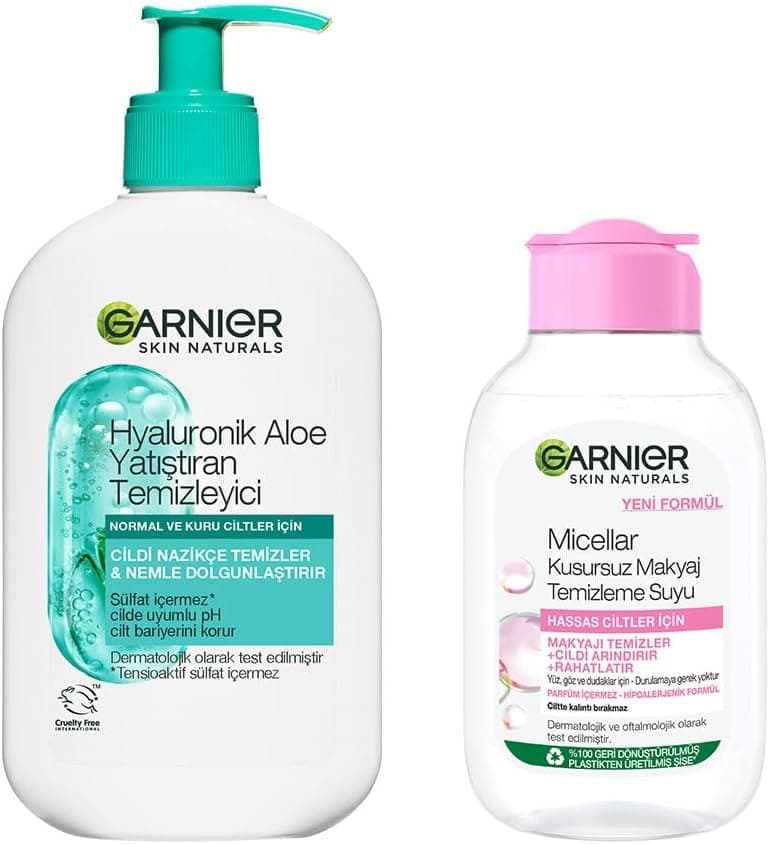 ست مراقبت پوست Garnier پاککننده هیالورونیک آلوئه 250 ML و میسلار 100 ML ست مراقبت پوست Garnier پاککننده هیالورونیک آلوئه 250 ML و میسلار 100 ML