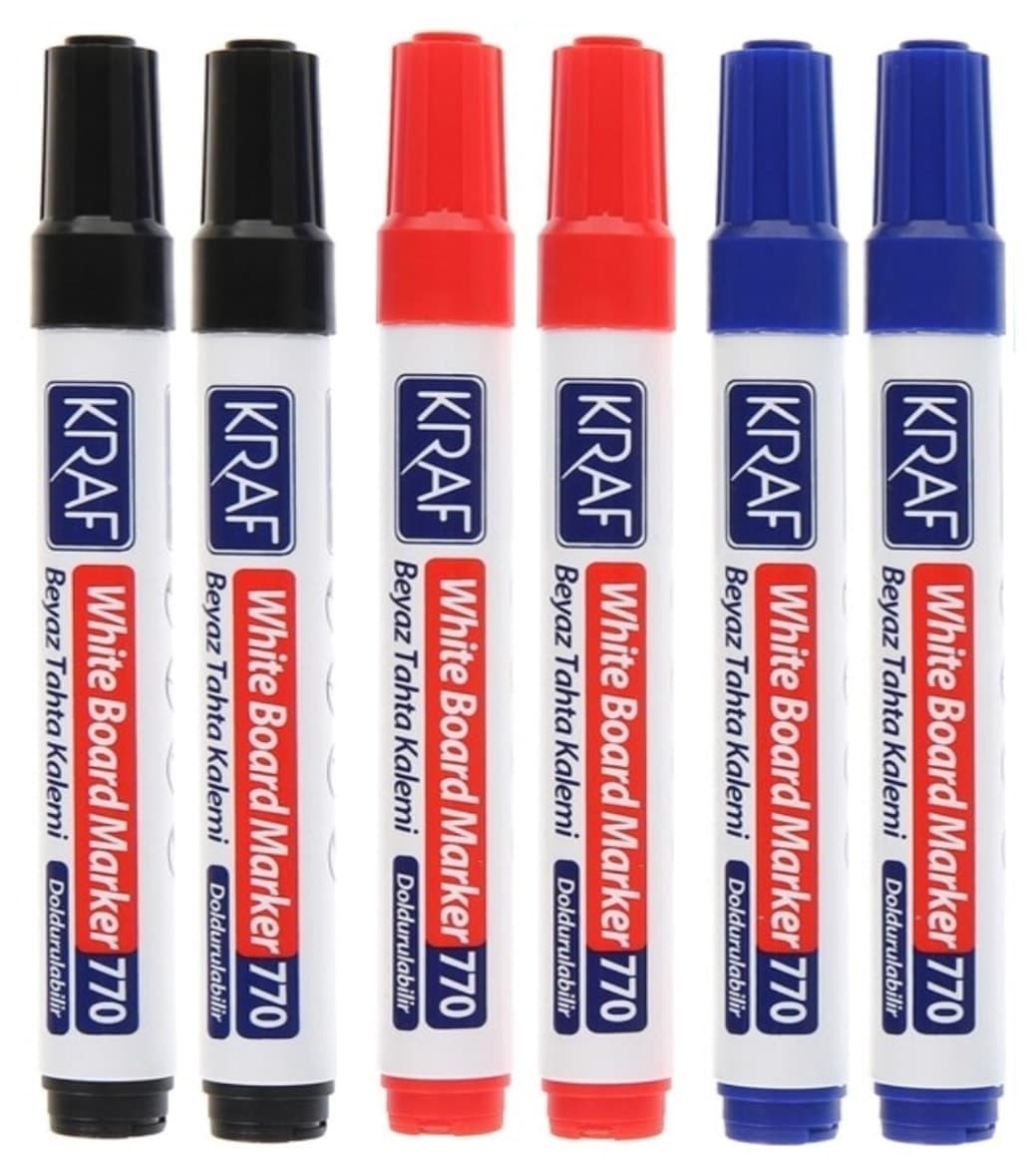 ماژیک تخته سفید KRAF قابل پرشدن ست 6 عددی مدل 770 ماژیک تخته سفید KRAF قابل پرشدن ست 6 عددی مدل 770