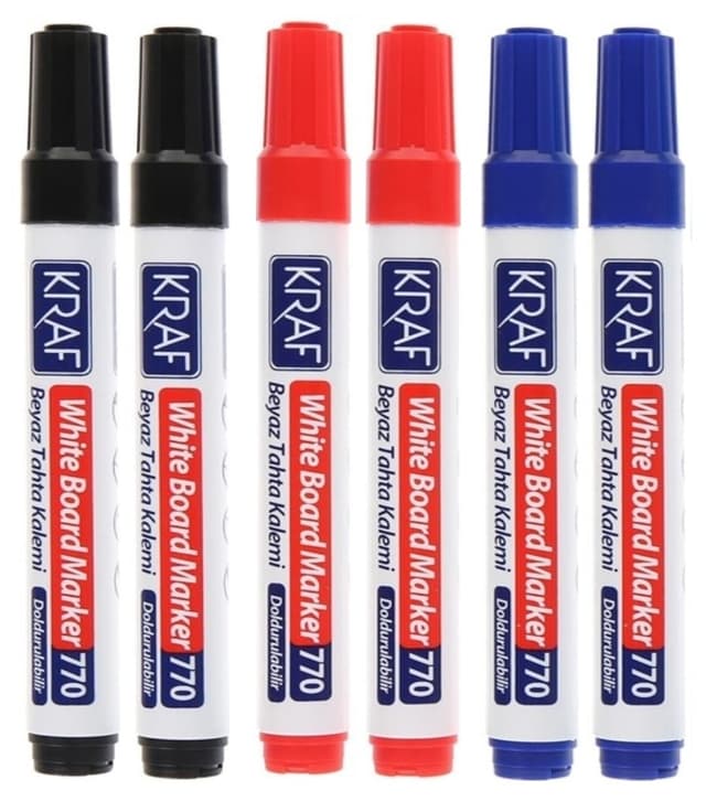 ماژیک تخته سفید KRAF قابل پرشدن ست 6 عددی مدل 770 ماژیک تخته سفید KRAF قابل پرشدن ست 6 عددی مدل 770