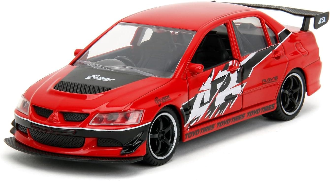 ست 2تایی ماشین مدل Jada Fast and Furious، Mitsubishi Lancer Evolution IX و Brian's Nissan Skyline GT-R (R34)، سری Legacy Series، درِ بازشو، مقیاس 1:32، 13 cm ست 2تایی ماشین مدل Jada Fast and Furious، Mitsubishi Lancer Evolution IX و Brian's Nissan Skyline GT-R (R34)، سری Legacy Series، درِ بازشو، مقیاس 1:32، 13 cm